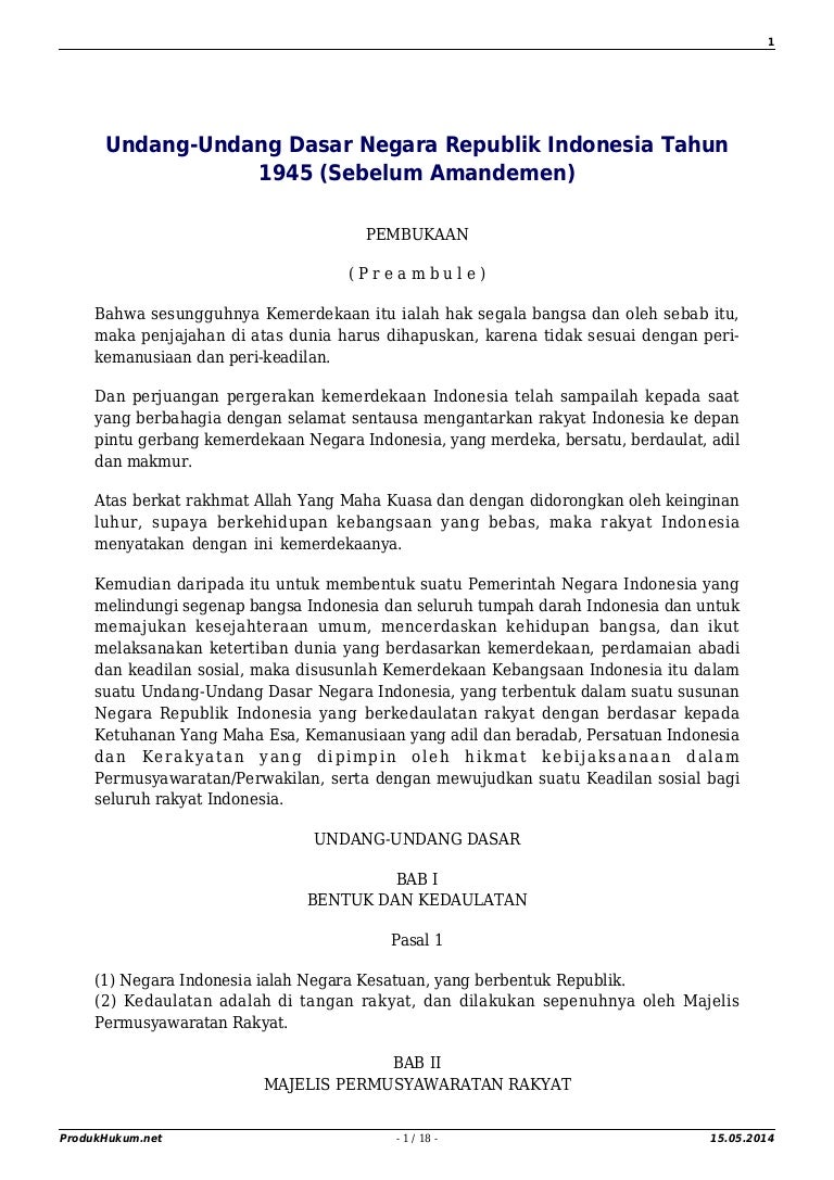 Uud 1945 Lengkap Pdf